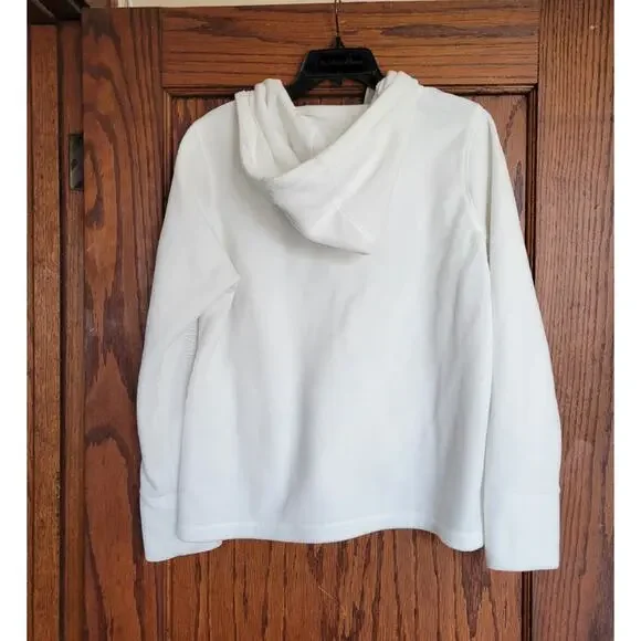 CALVIN KLEIN PERFORMANCE Fleece Jacket Womens Large White Embroidered Zip Hoodie - Picture 2 of 15